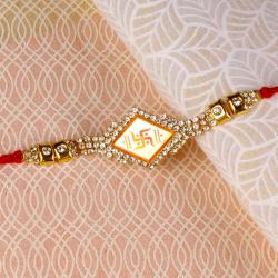 Fancy Rakhis - Swastik Diamond Rakhi Thread