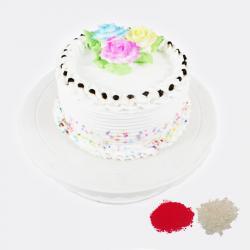 Bhai Dooj Gifts for Brother - 1/2 Kg Round Vanilla Cake For Bhaidooj