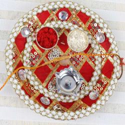 Rakhi With Puja Thali - Traditional Rakhi Puja Thali Online