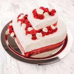 Vanilla Cakes - Heart Shape Two Tier Cake