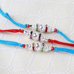 Set Of 3 Rakhis - Trio Set of Disco Crystal Balls Rakhi