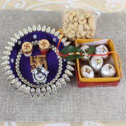 Rakhi With Puja Thali - Exclusive Thali Combo Online