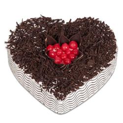 Same Day Cakes Delivery - 2 Kg Heart Shape Black Forest Cake