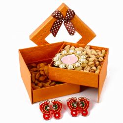 Navratri  - Dryfruit with Floating Diya And Shubh Pagla