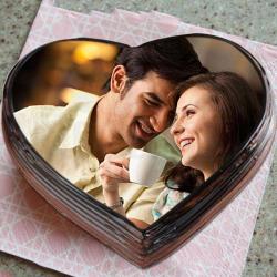 Send New Year Gift Heart Shape Chocolate Photo Cake for My Love To Bhubaneshwar