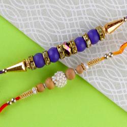 Set Of 2 Rakhis - Pair of Special Beads Rakhi with