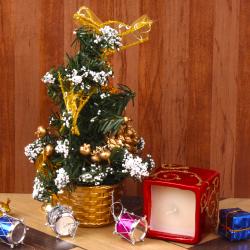 Christmas Decoration - Decorated Christmas Tree with Attractive Square Candle