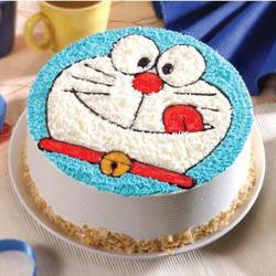 Send Birthday Gift Doraemon Vanilla Cake To Bokaro