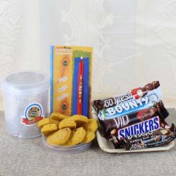Rakhi with Cookies - Imported Chocolates with Cookies and Rakhi