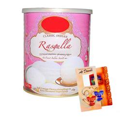 Diwali Express Gifts Delivery - Complete Diwali Hamper of Card with Rasgulla