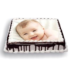 Photo Cake - Square Shape Black Forest Personalized Cake