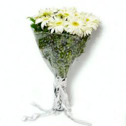 Anniversary Gifts for Him - Bouquet of Ten White Gerberas