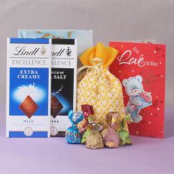 Valentines Romantic Chocolate Hampers - Unique Lindt Chocolate Love Treat