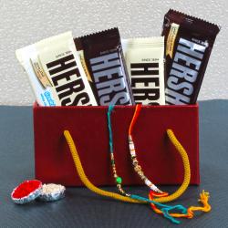 Send Rakhi Gift Hersheys Chocolate with Rakhi Combo To Hyderabad