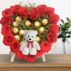 Anniversary Heart Shaped Arrangement - Sweet Heart Arrangement For Valentines Gift