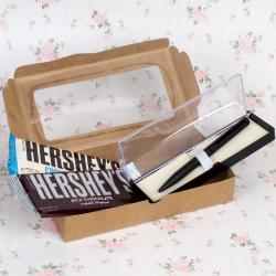 Valentine Romantic Hampers For Him - Hersheys Chocolate with Pen Hamper