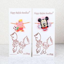 Set Of 2 Rakhis - Mickey with Bal Ganesha Rakhi for Kids