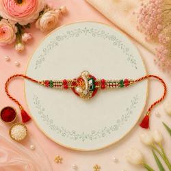 Rakhi Designs - Zardosi Mirror Kundan Rakhi