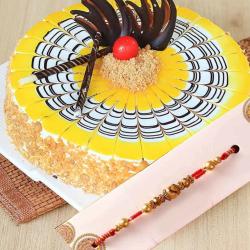 Rakhi With Cakes - Rakhi Special Butter Scotch Cake