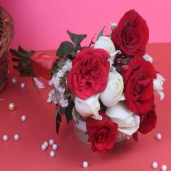 Birthday Gifts for Toddlers - Ten White and Red Roses Bouquet