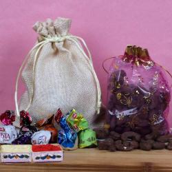 Bhai Dooj Gift Combos - Chocolate Cashew and Truffle Chocolate Bhai Dooj Gift