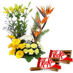 Gifts for Boyfriend - Exotic Arrangement and Chocolates