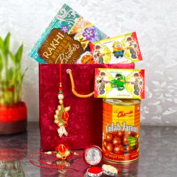 Rakhi Family Set - Gulab Jamun and Beautiful Family Rakhis Combo