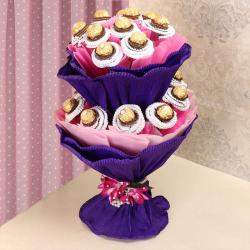 Chocolates Same Day Delivery - Two Layer Ferrero Rocher Chocolate Bouquet