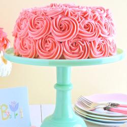 Daughters Day - Pink Rose Strawberry Cake