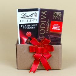 Send Godiva Cacao Dark with Lindt Excellence Framboise Intense Chocolate To Hyderabad