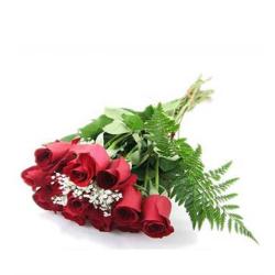 Wedding Flowers - Dozen Red Roses Bouquet
