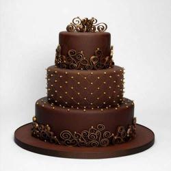 Designer Cakes - Three Tier Chocolate Fresh Cream Cake