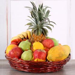 Flowers with Fruits - Healthy Assorted Fruits Basket