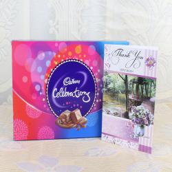 Thank You Flowers - Thank you Card with Cadbury Celebration Box