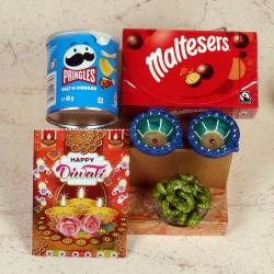Diwali Chocolates - Diwali Gifts Treat of Pringle and Cashew with Maltesers