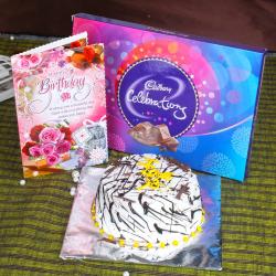 Cakes by Occasions - Vanilla Cake and Celebration Pack with Birthday Greeting Card