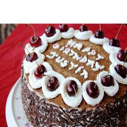 One Kg Cakes - Birthday Black Forest Cherry Cake
