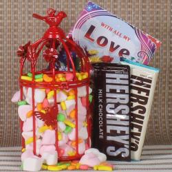 Valentine Chocolates Gifts - Love Cage of Chocolate Marshmallow 