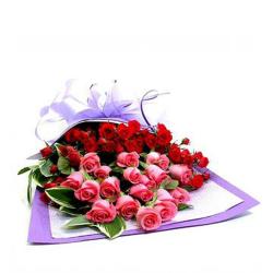 Gift for Special Day - Bouquet of Red and Pink Roses