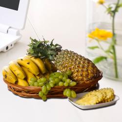 Flowers with Fruits - Assorted Fresh Fruits Basket