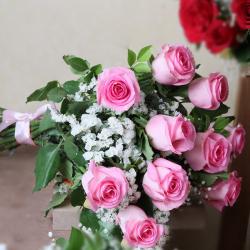 Womens Day - Bouquet of Fresh Pink Roses