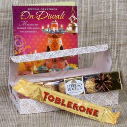 Diwali Chocolates - Ferrero Rocher and Toblerone with Greeting Card