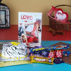 Valentine Greeting Cards - Valentine Vanilla Cake Treat with Love Card and Mix Chocolates
