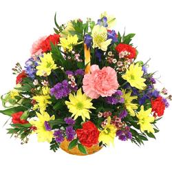 Basket Arrangement - Basket Of Spring Blooms