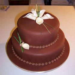 Chocolate Cakes - Two Tier Chocolate Fresh Cream Cake