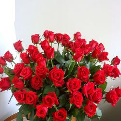 Wedding Flowers - 50 Red Roses Bouquet