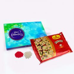 Bhai Dooj Sweets - Cadbury Celbartion Chocolate Pack with Soan Papdi Bhai Dooj Gift