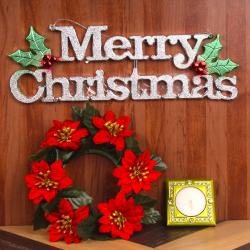 Christmas Door Decor with Gel Candle