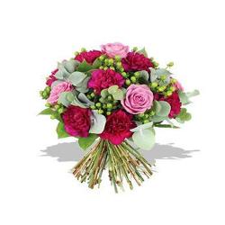Mix Flowers - Bunch Of Red Carnation Pink Roses