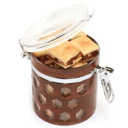 Send Premium Air Tight Wooden Acrylic Baked Anjeer Bites Container To Nadia
